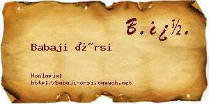 Babaji Örsi névjegykártya