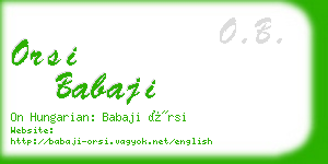 orsi babaji business card